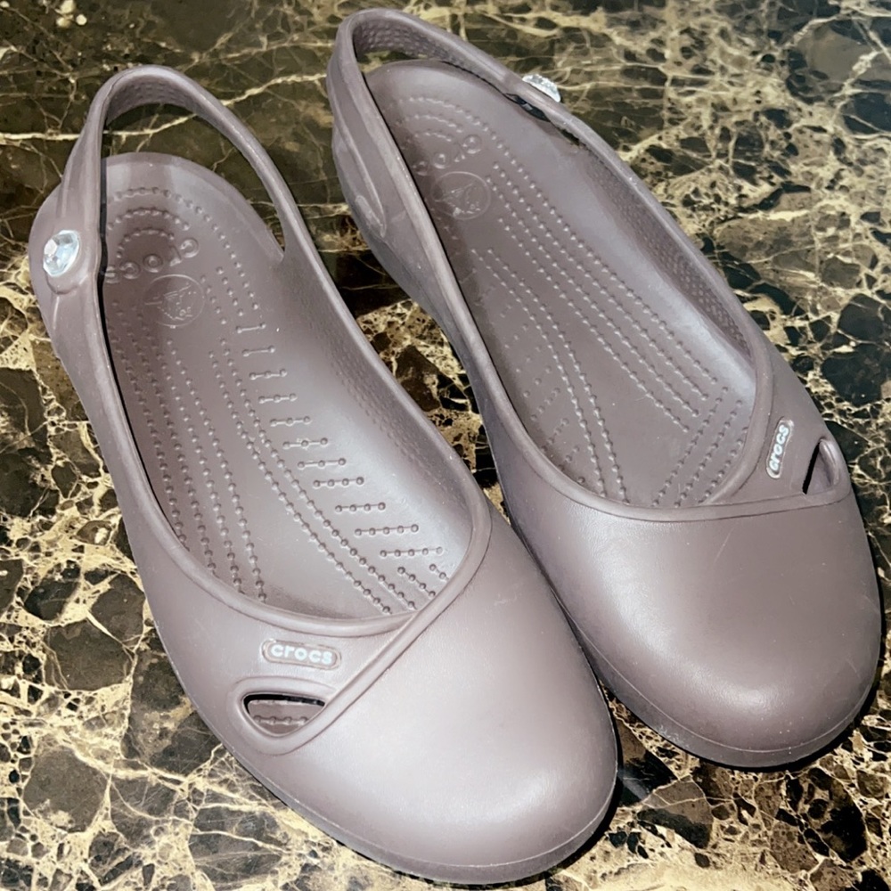 Crocs Jeweled Slingbacks Shoes Size W 10 Slip
On Ballet Flats